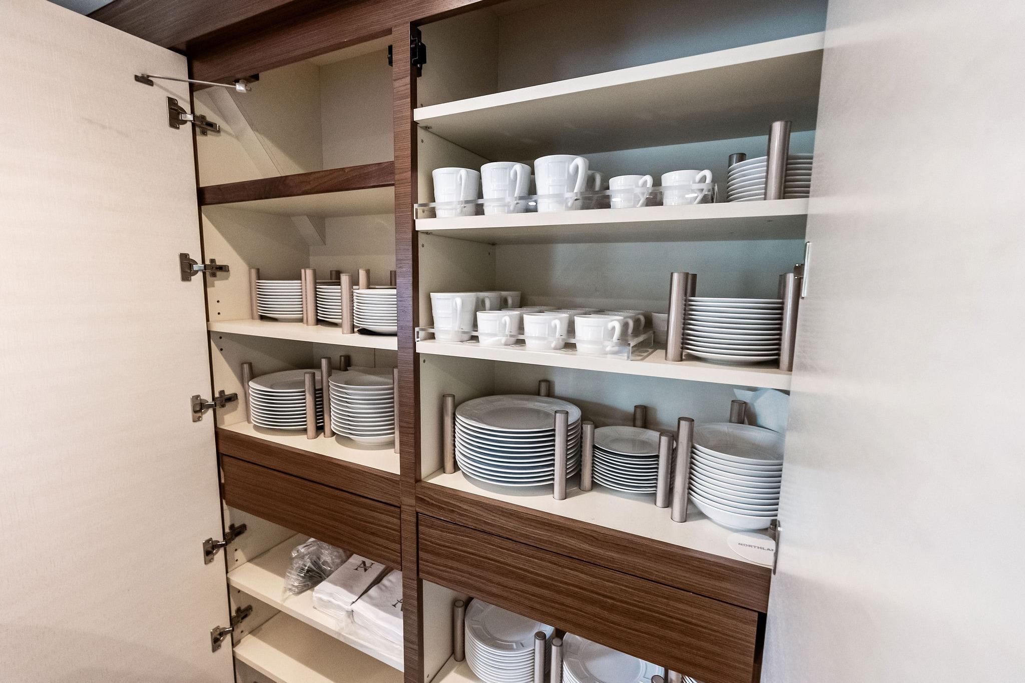 Secure dinnerware cabinet