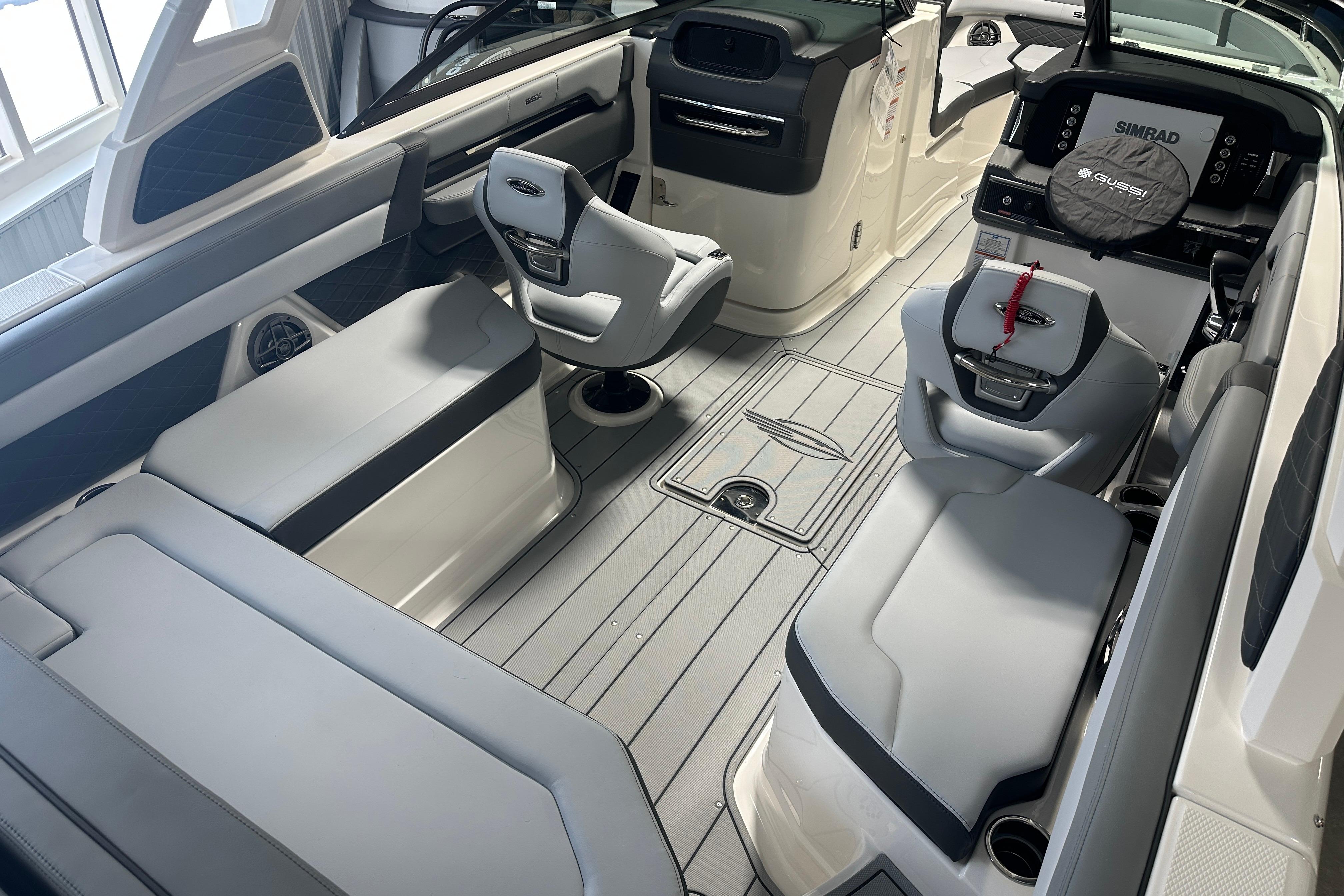 Interior of Chaparral SSX 6 boat 2026, luxurious design.