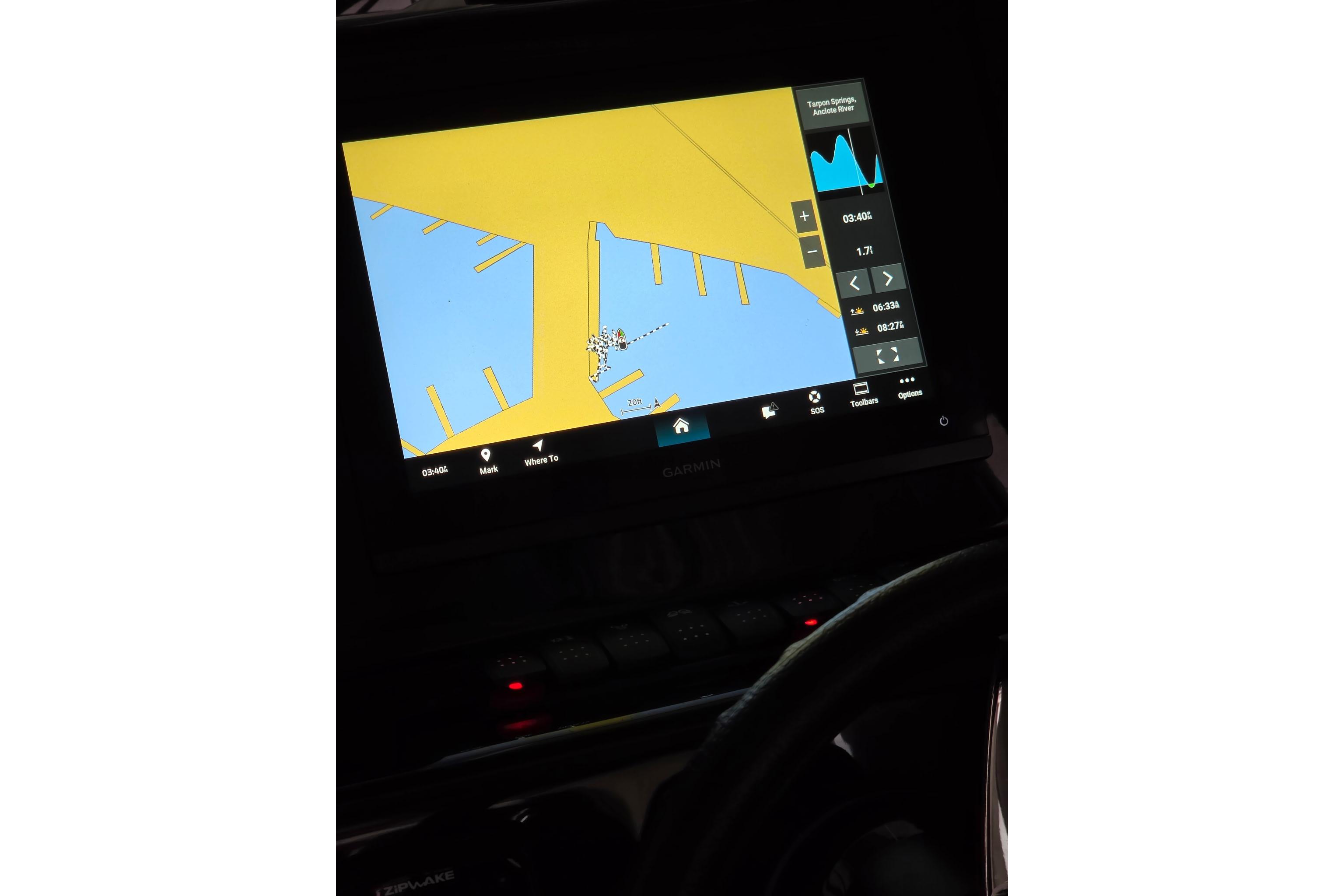 Navigation screen on Jeanneau NC 895 Series 2 boat, 2026 model.