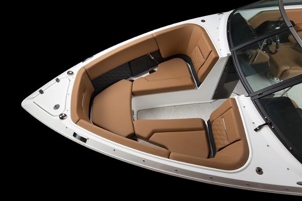 Manufacturer Provided Image: 2025 Four Winns H4 boat interior with tan seating and sleek design.