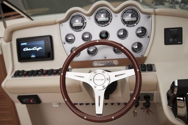 Dashboard of a 2021 Chris-Craft Corsair 34 boat.