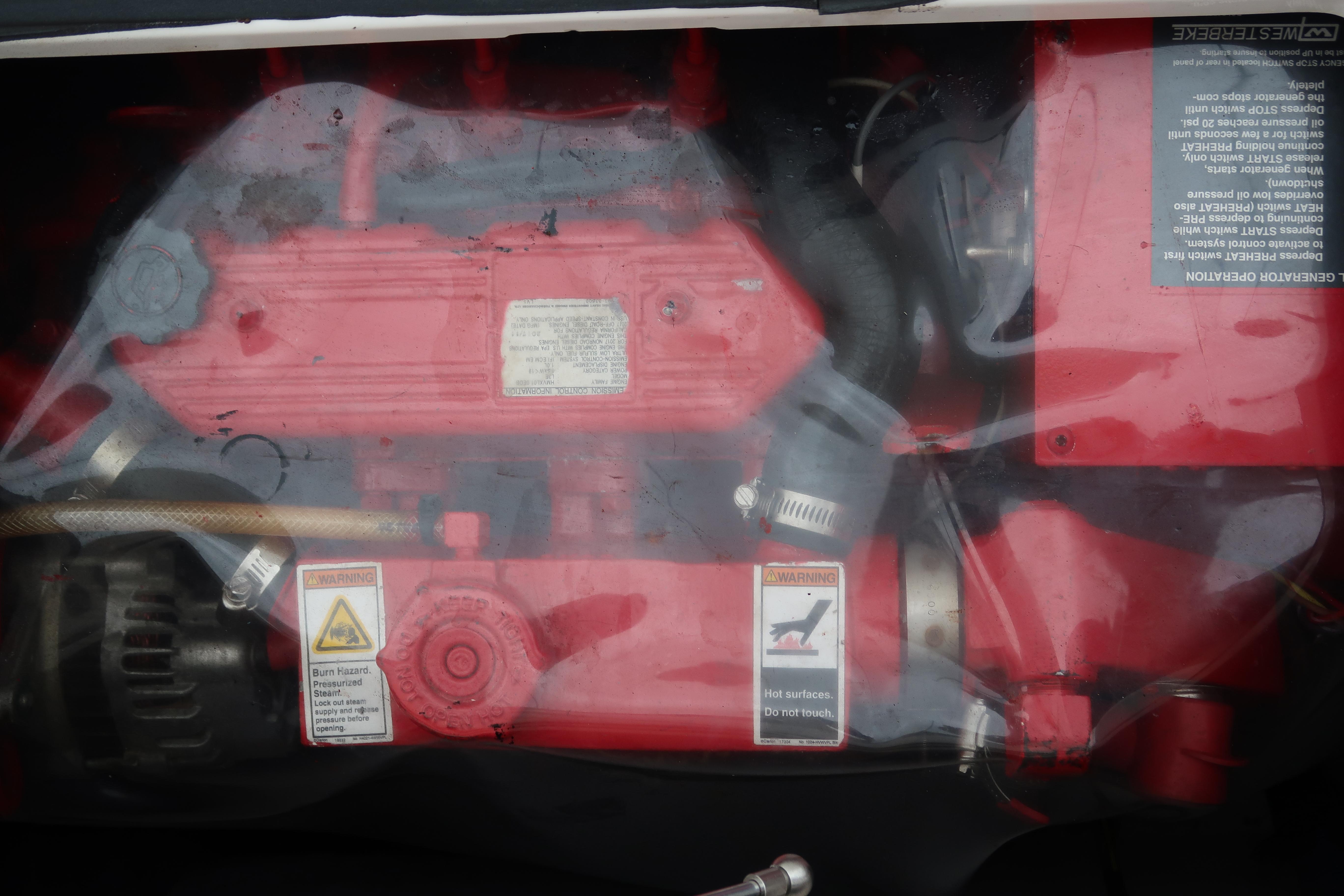 Engine compartment of a 2016 Invincible 42 Open Fisherman boat.