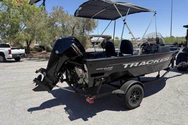 2026 Tracker Pro Guide V-16 SC boat with Mercury engine on trailer.