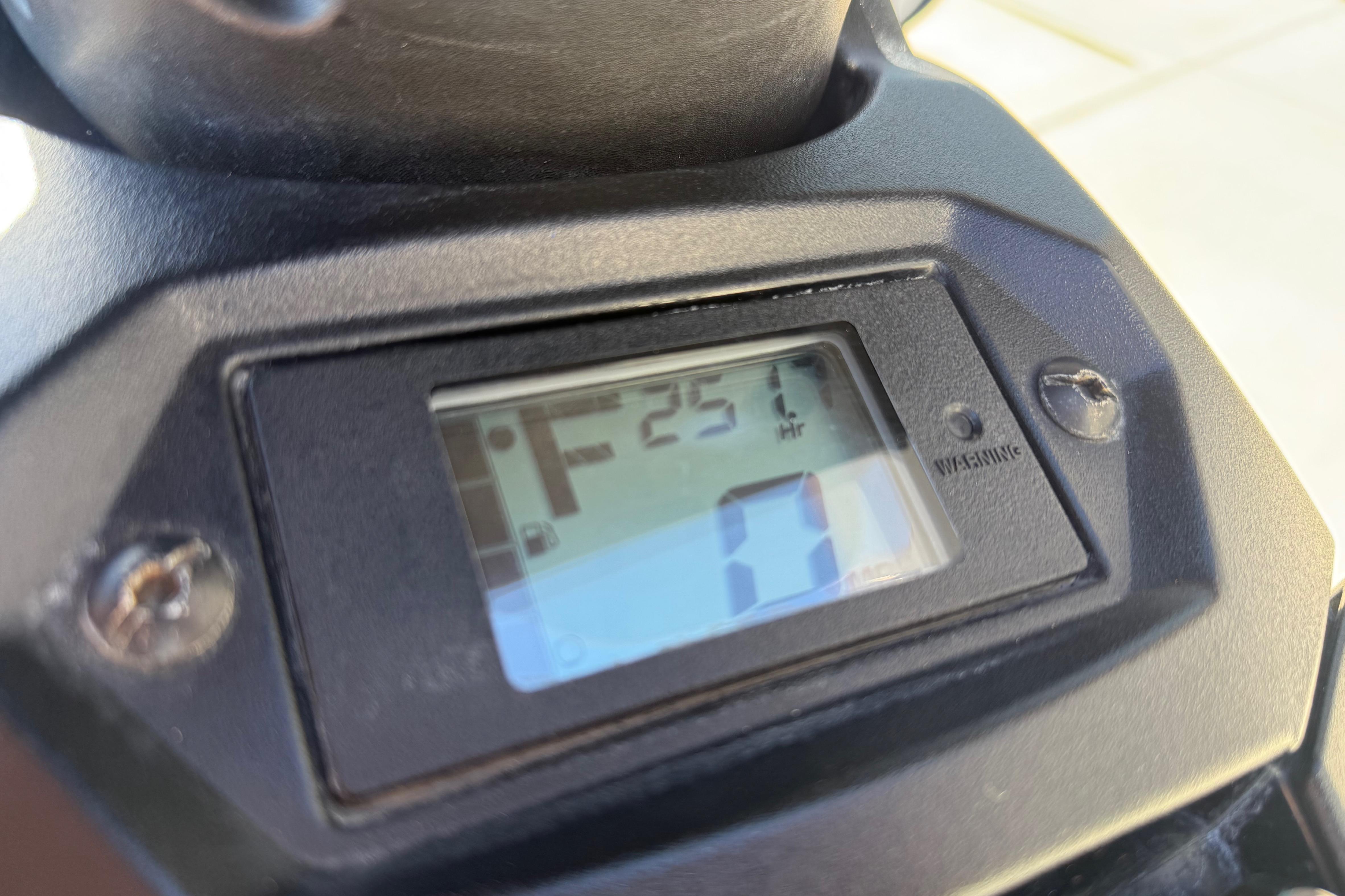 Close-up of 2017 Yamaha WaveRunner EX Deluxe digital display showing 251 hours.