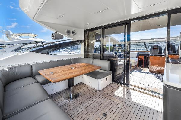 Luxurious interior of the 2013 Princess V57 yacht.