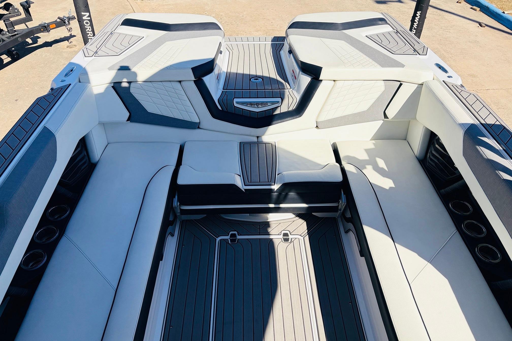 2023 Nautique Super Air Nautique G25 interior with luxurious seating and modern design.