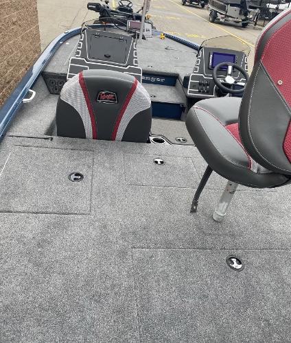2025 Ranger ALPHA 208 boat interior with modern seating and control panel.