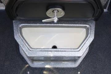2026 Ranger 2080MS boat storage compartment with secure latch and durable interior.