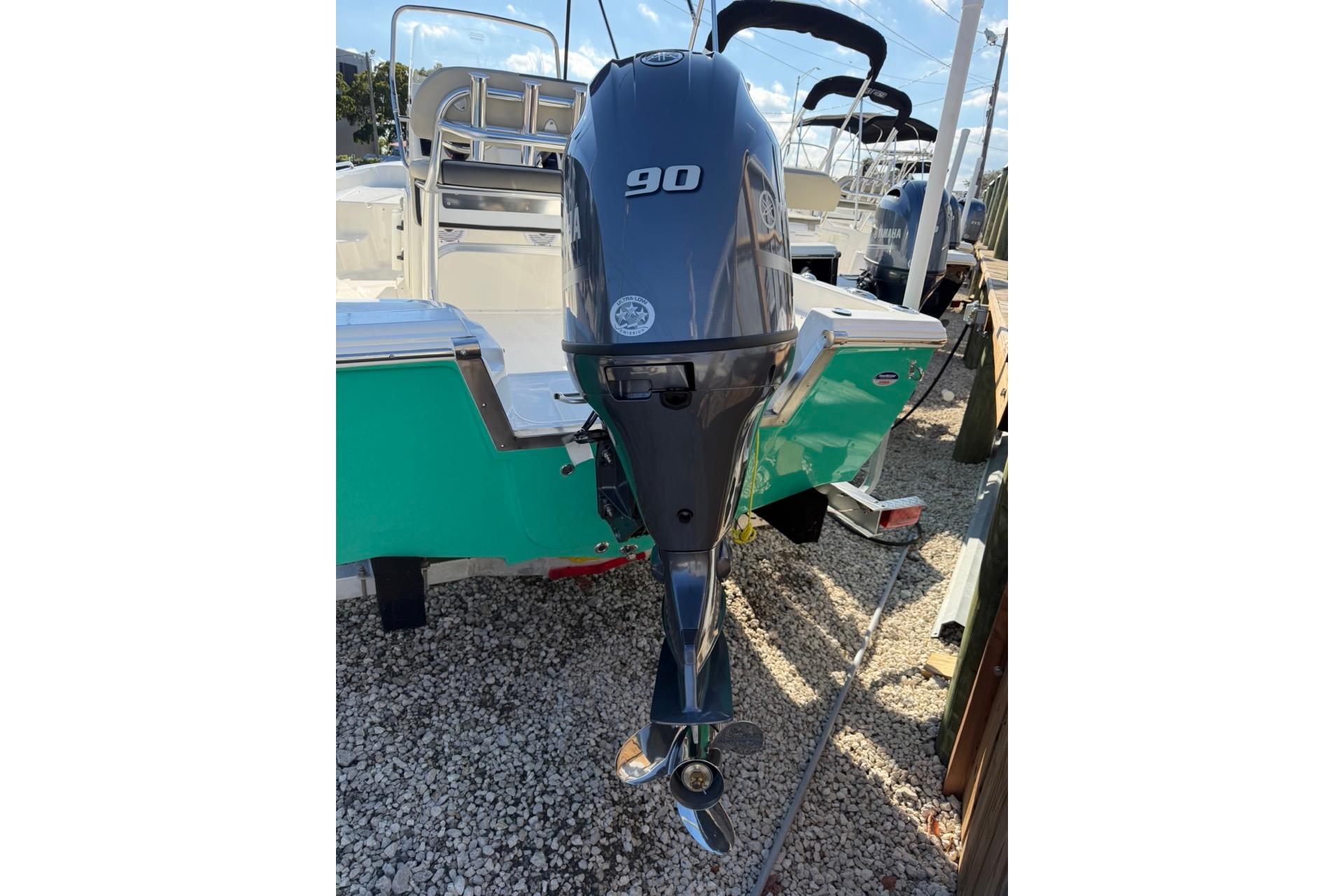 2026 Key West 1720 Center Console boat with 90 HP outboard motor.