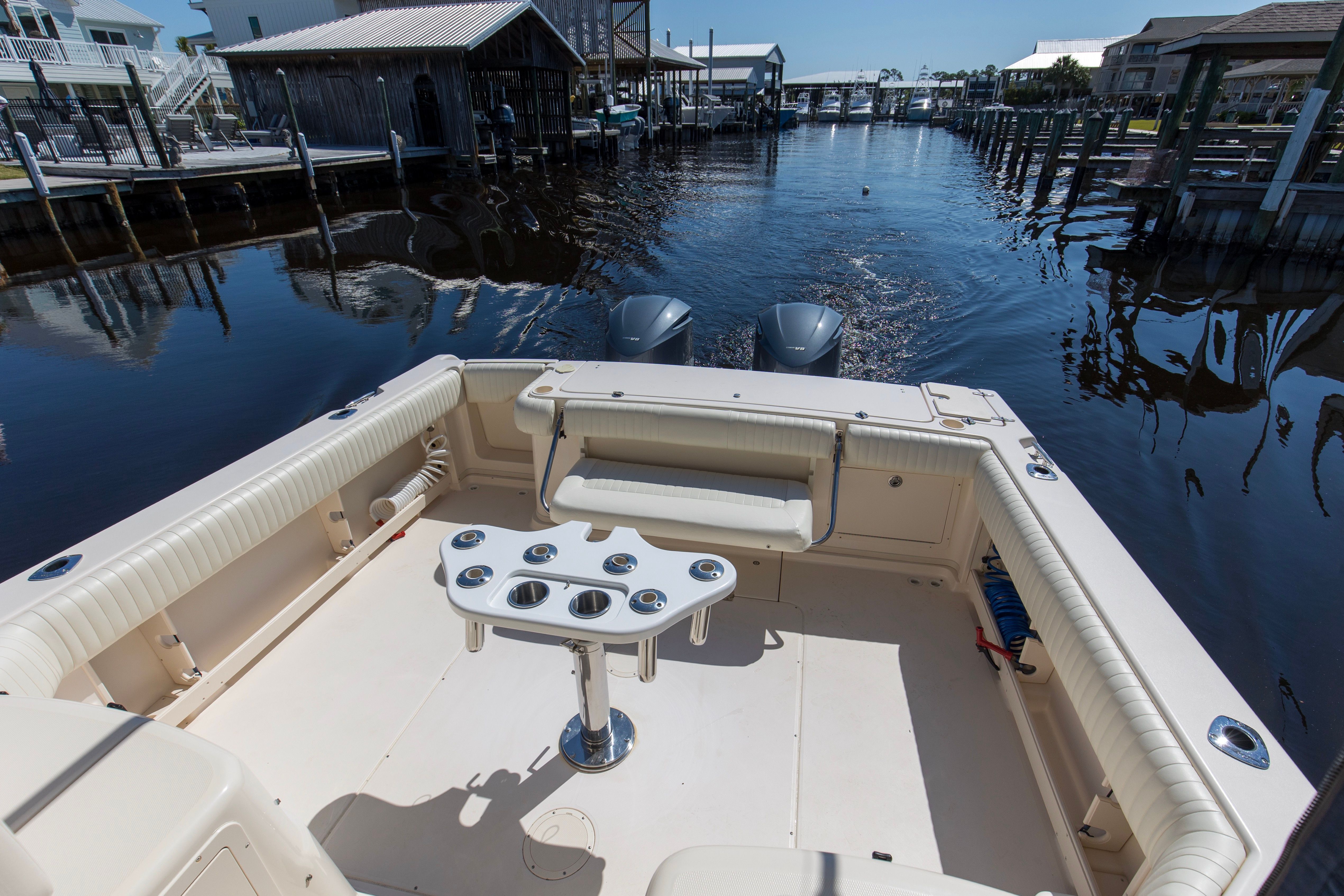 2009 Grady-White Express 330 boat on calm water.
