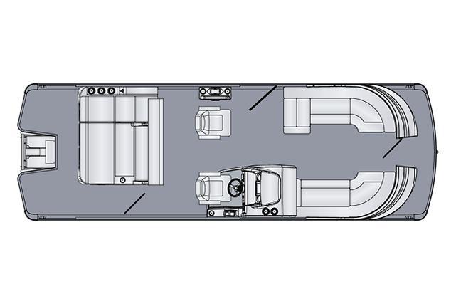 Manufacturer Provided Image: Top view layout of 2026 Harris GRAND MARINER 250 SLDH pontoon boat.