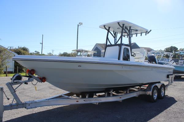 2025 East Cape 25 Open boat on trailer, parked outdoors.
