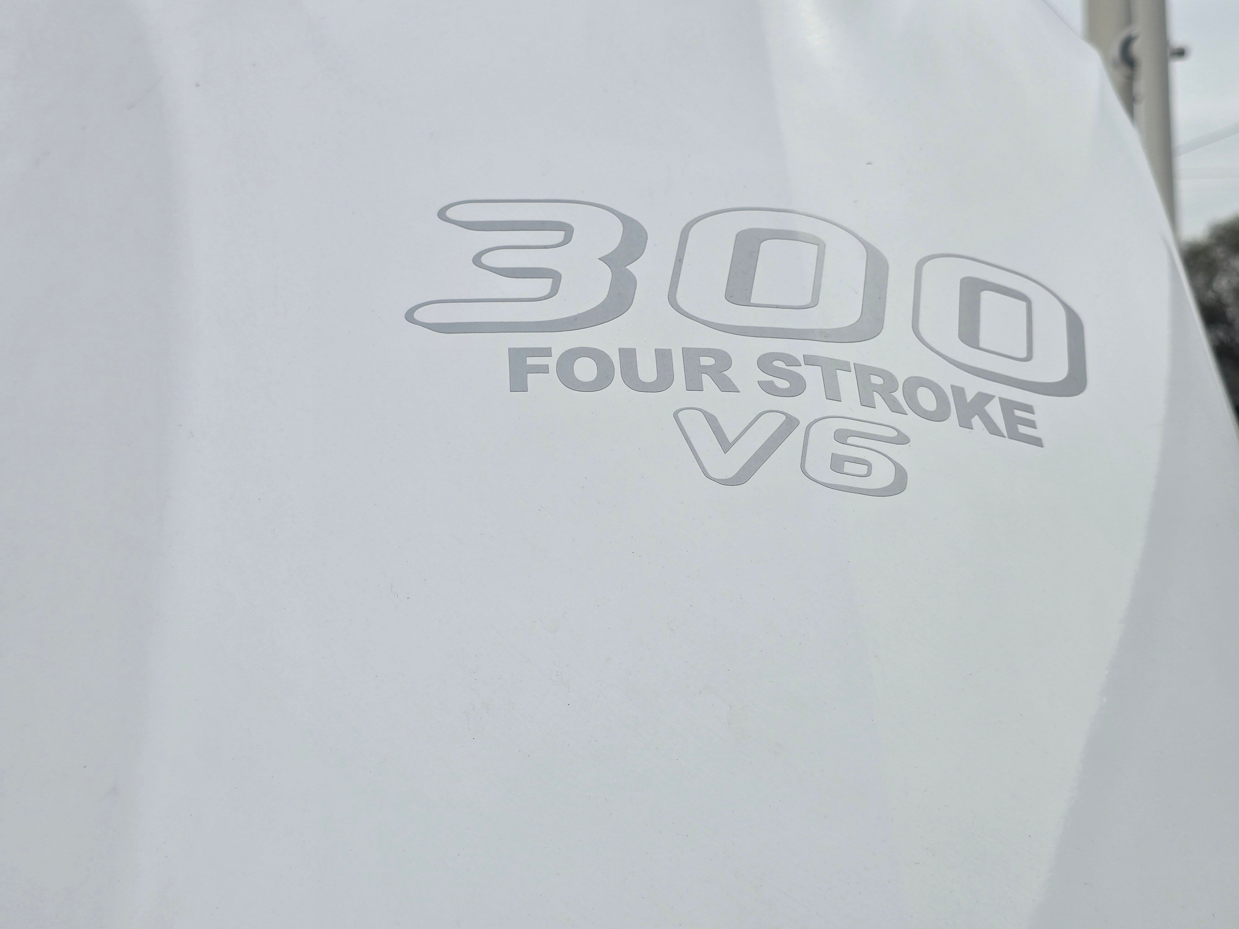 Close-up of a 300 horsepower V6 four-stroke engine.