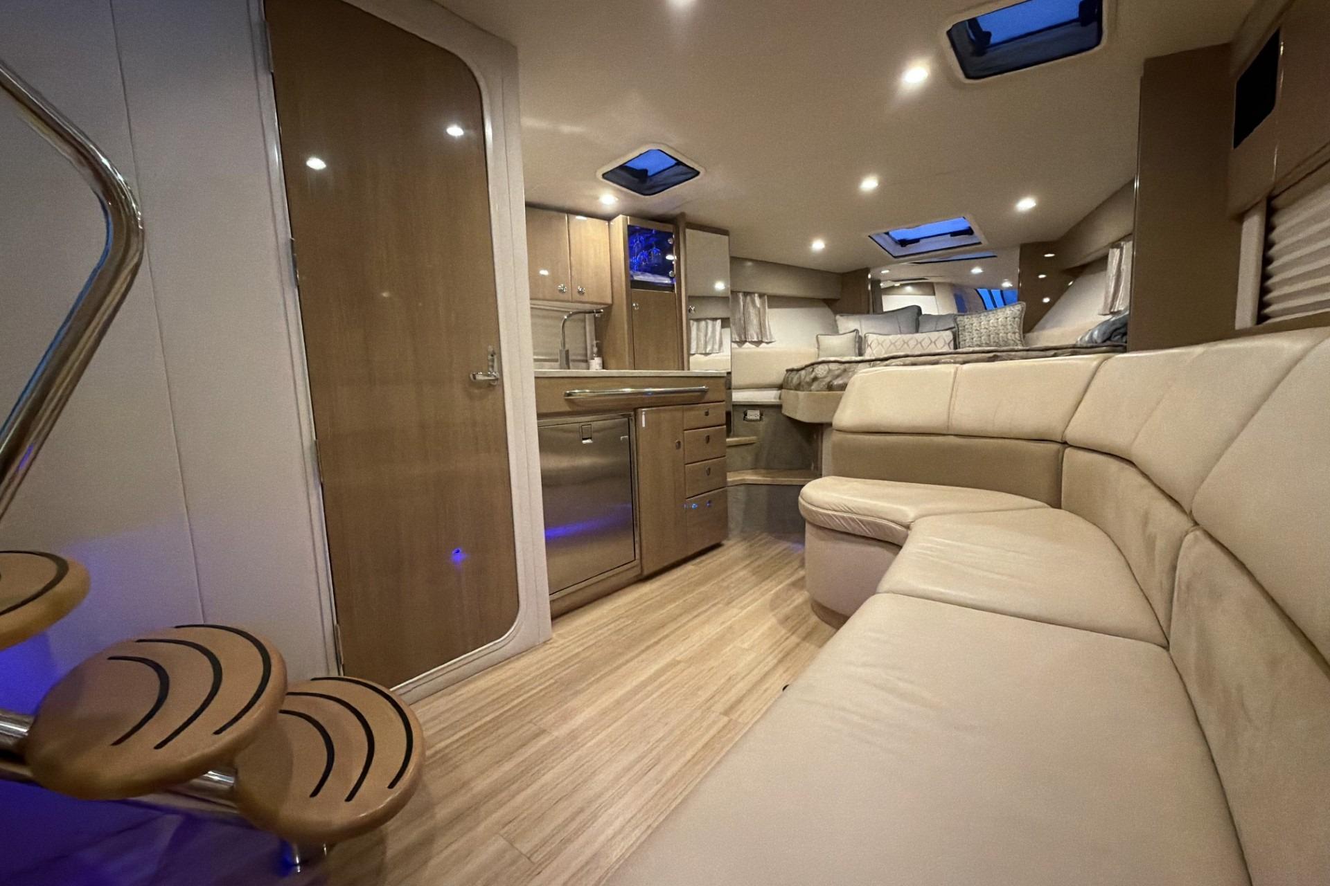Luxurious interior of a 2015 Formula 31 Performance Cruiser with modern amenities.