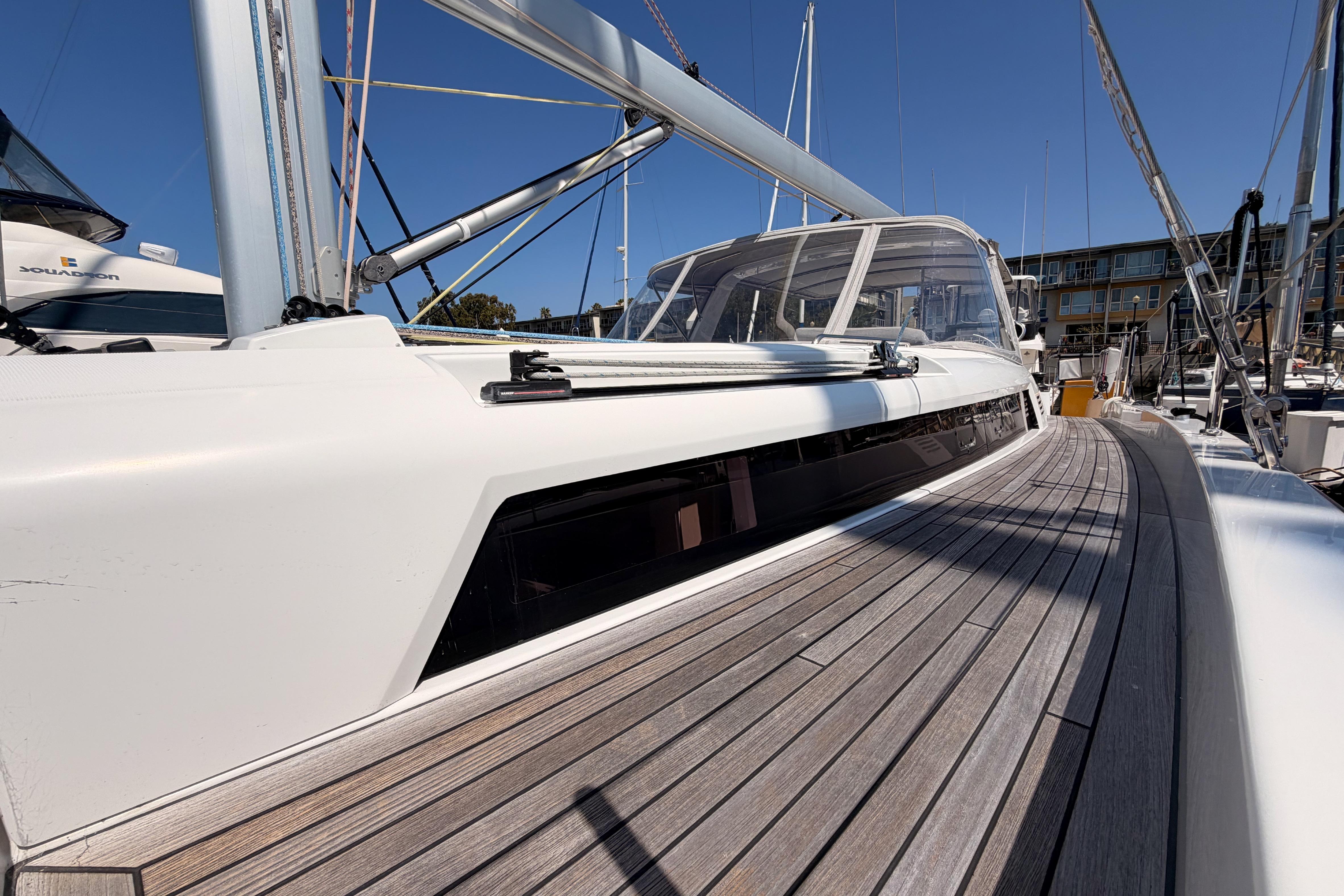 2022 Beneteau Oceanis Yacht 54 with sleek deck design and modern features.