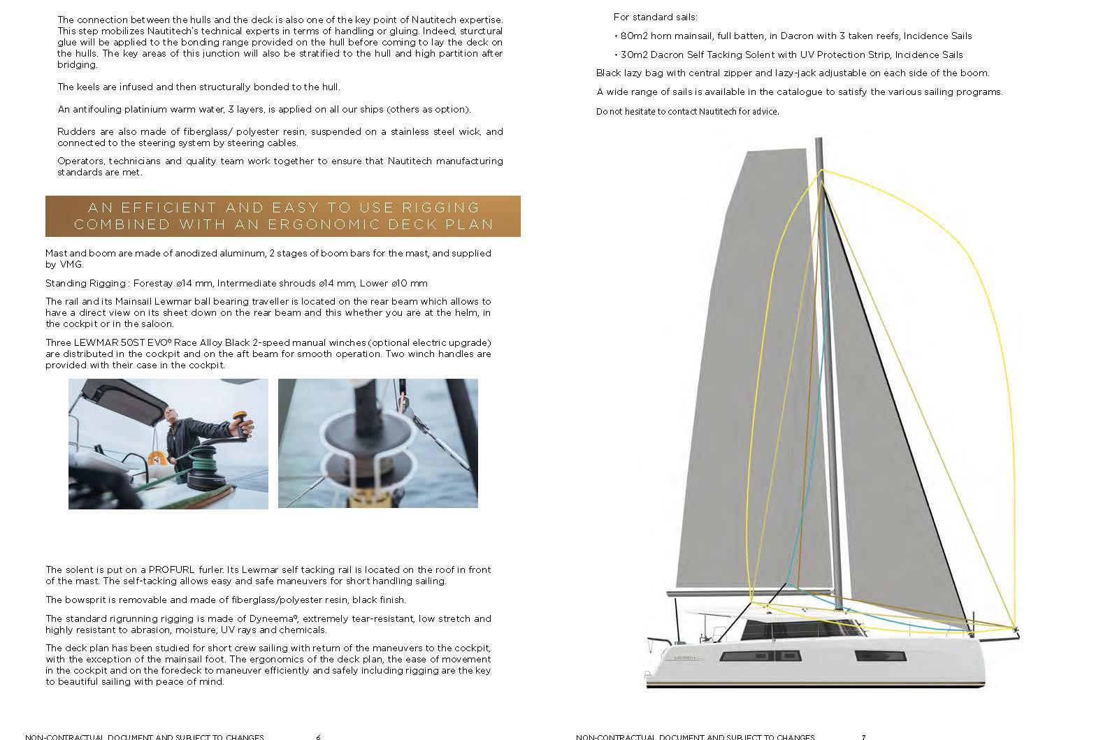Nautitech 44 Open 2025: Ergonomic rigging, anodized aluminum mast, efficient deck plan, advanced sails.