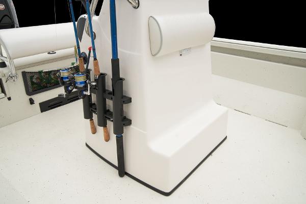 Manufacturer Provided Image: Manufacturer Provided Image: 2025 Ranger RB210 boat interior with fishing rod holders and storage.