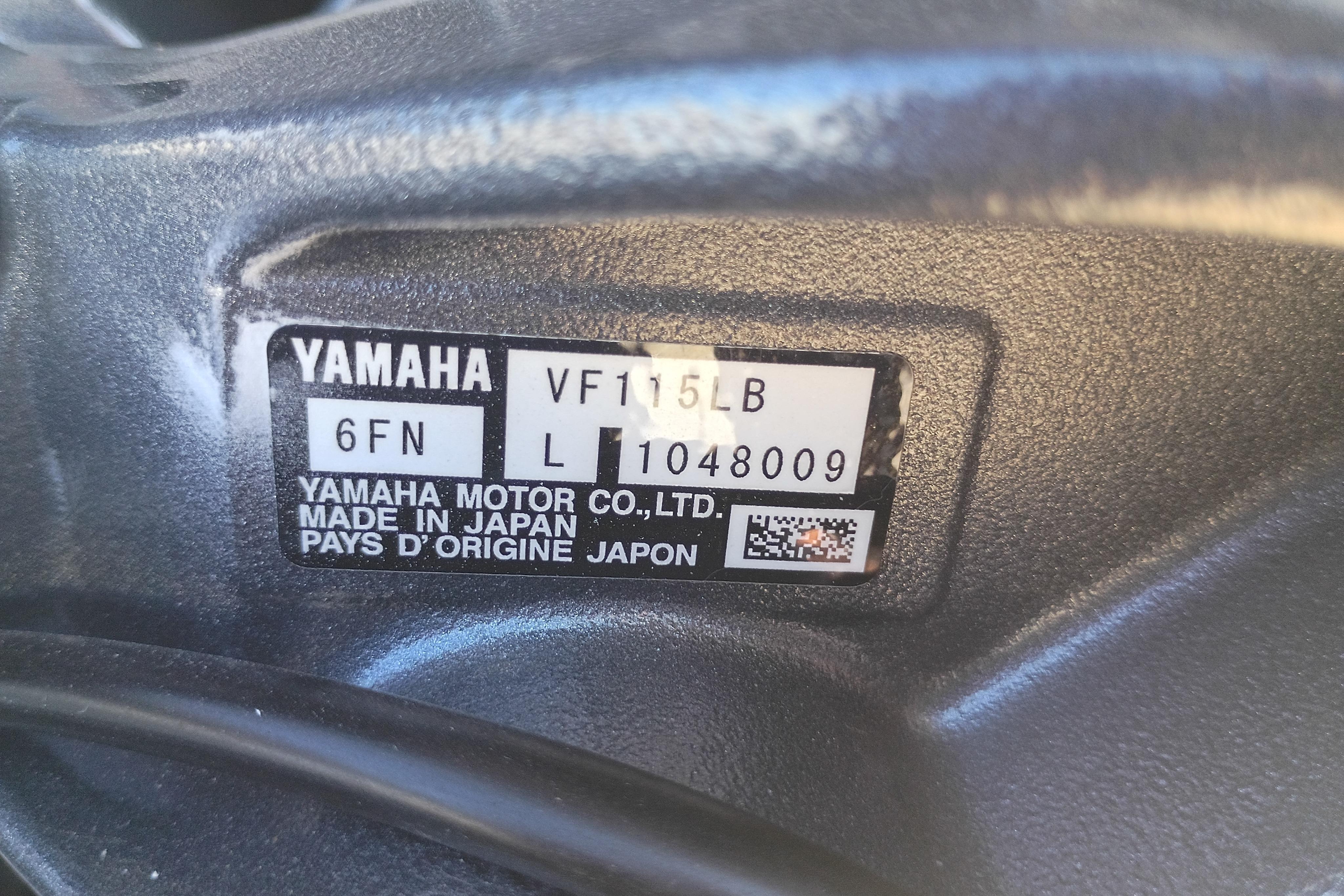 Yamaha engine label on G3 1810SE, 2026 model, made in Japan.