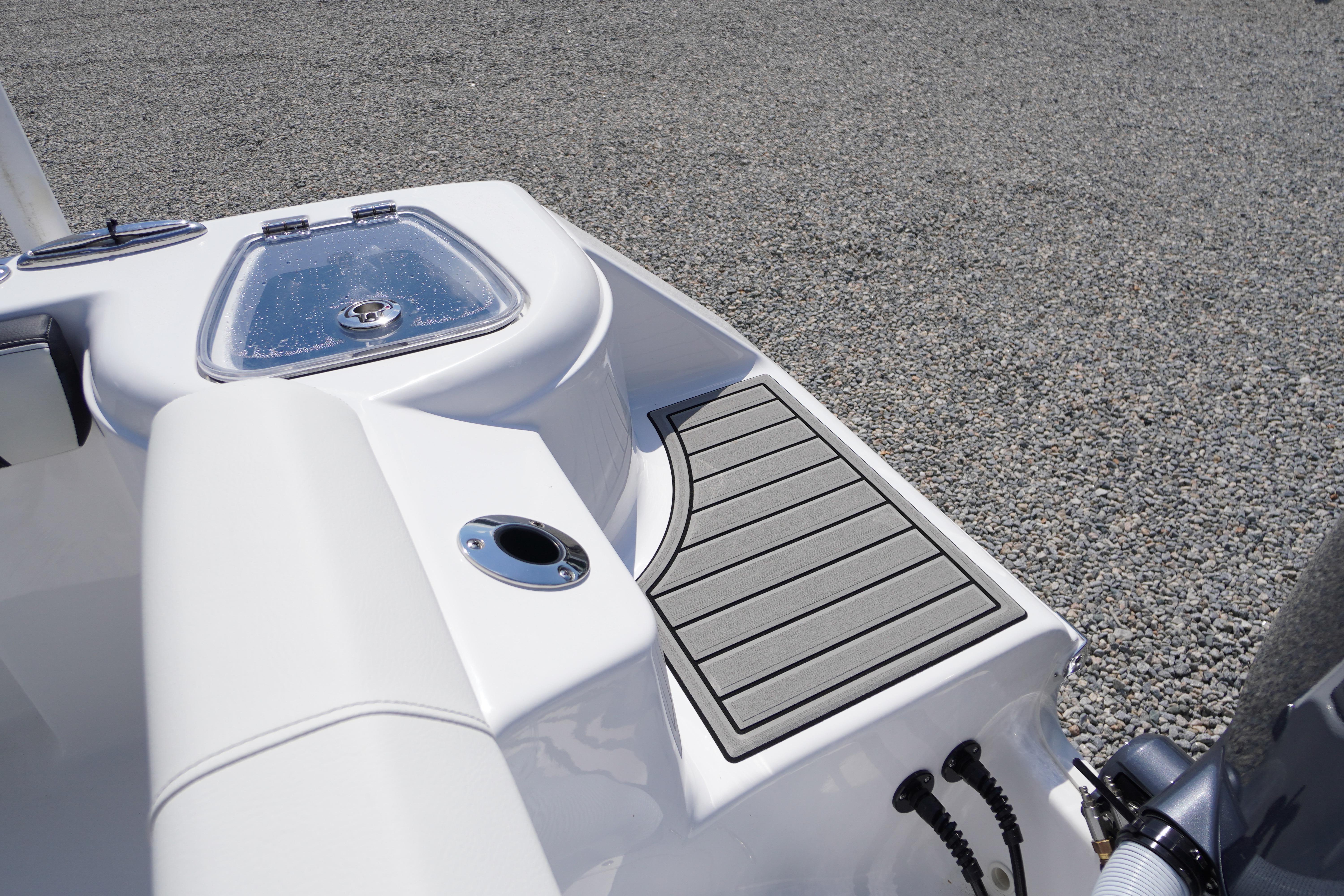 2026 Tidewater 220 CC Adventure boat deck with sleek design and modern features.