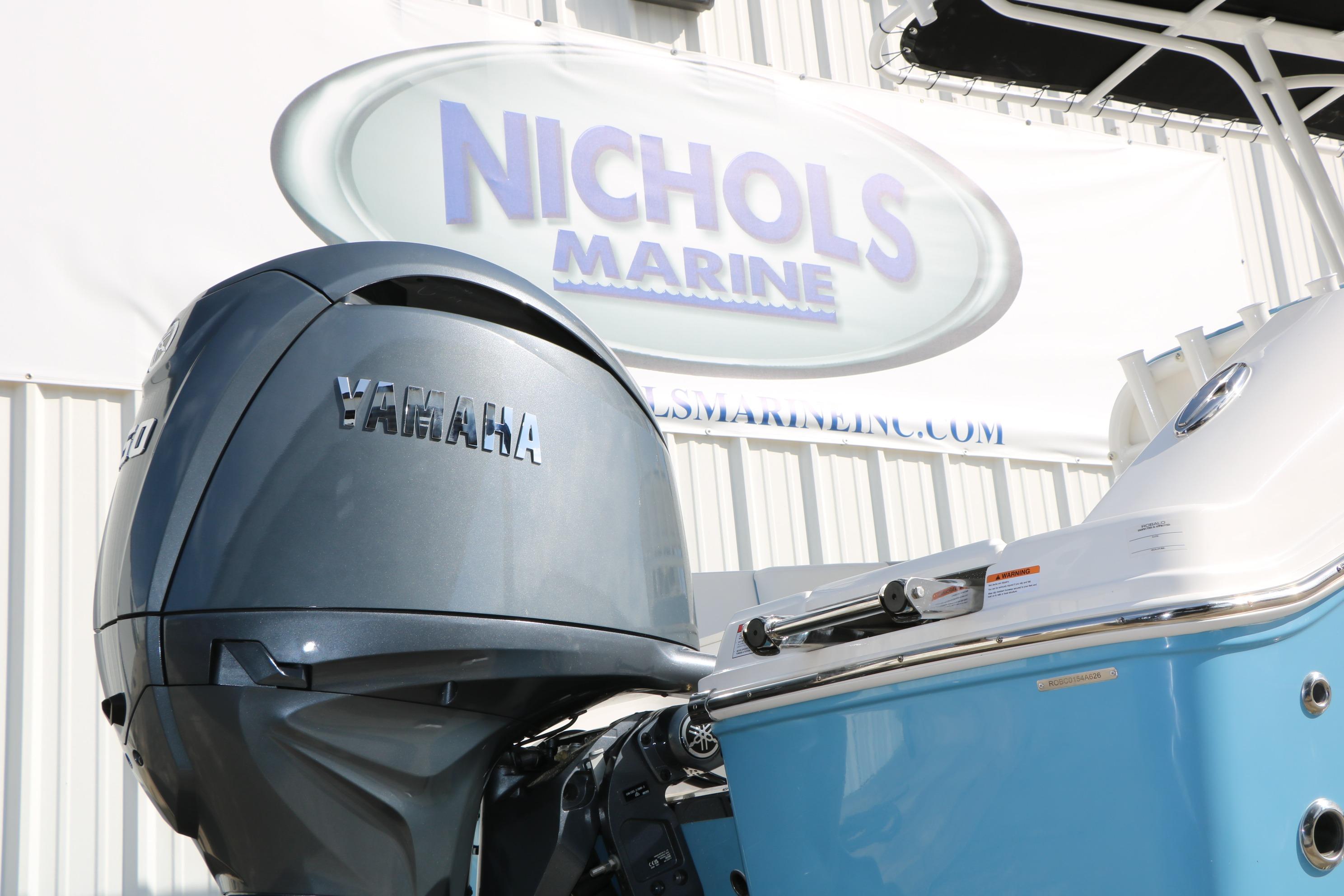 2026 Robalo R200 Center Console with Yamaha engine at Nichols Marine dealership.