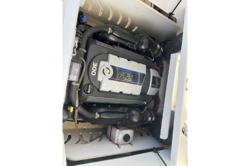 2024 Sea Ray SPX 230 engine compartment showcasing powerful 300 HP engine.