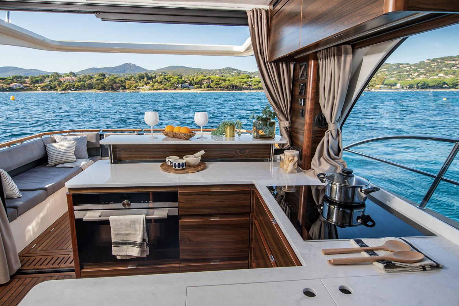 Manufacturer Provided Image: Luxurious kitchen on the Marex 440 Gourmet Cruiser yacht, year 2026.