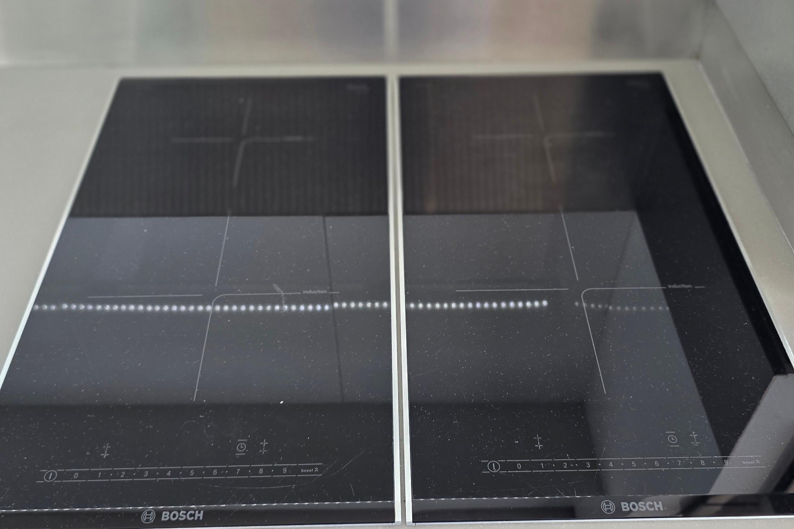 Modern Bosch induction cooktop on 2018 Fountaine Pajot Motor Yacht 44.