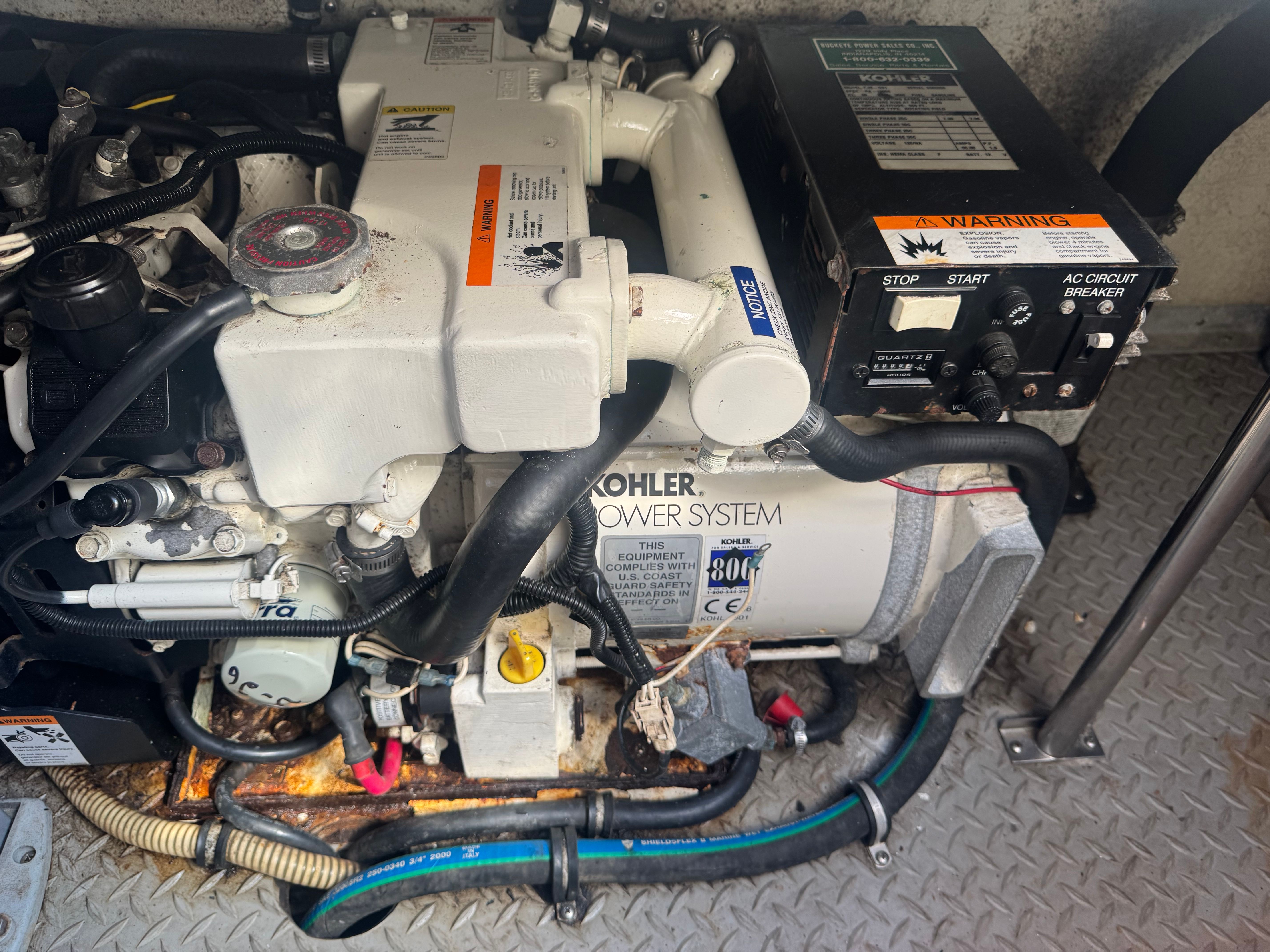 Kohler Power System in the engine room of a 2001 Formula 37 SUPER SPORT.