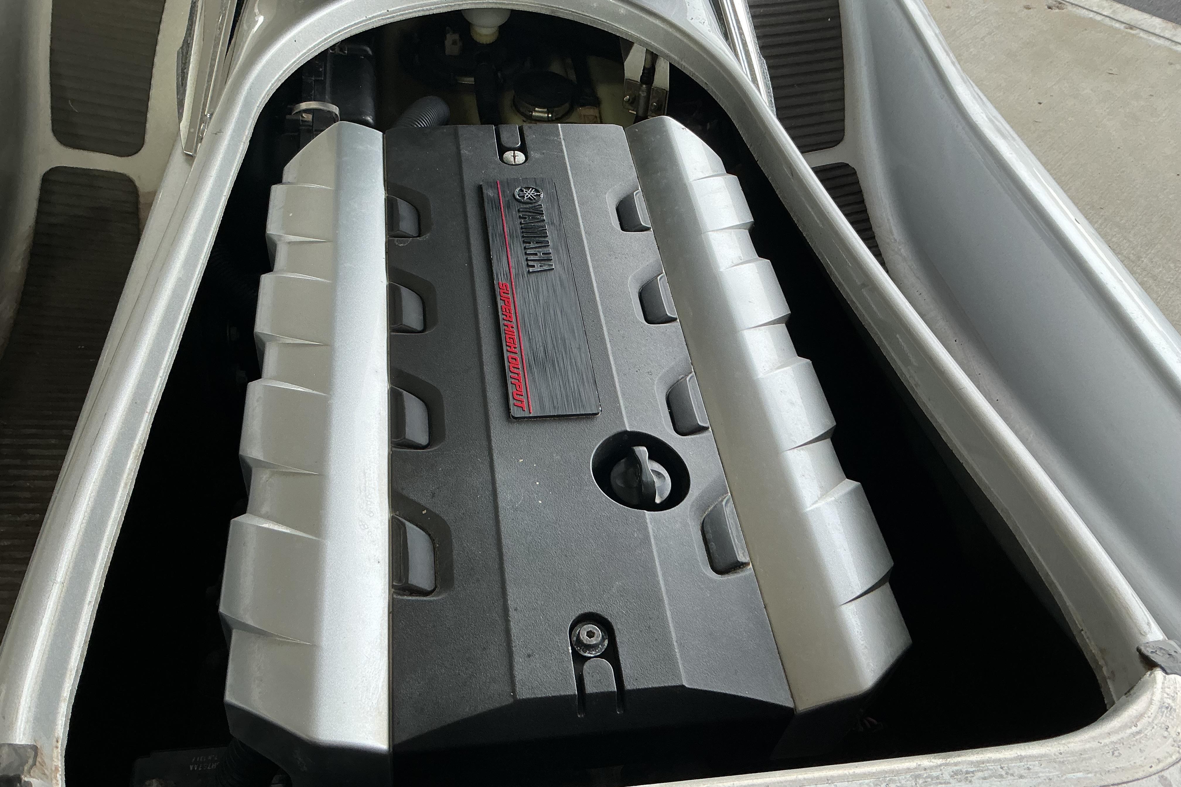 2008 Yamaha WaveRunner FX Cruiser SHO engine compartment, showcasing the powerful engine design.