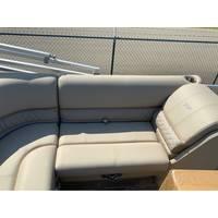 2025 Ranger Reata 223FC boat interior with gray cushioned seating.