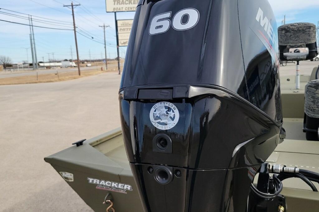 2026 Tracker Grizzly 1754 SC boat with a 60 HP Mercury outboard motor.