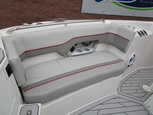2025 Solara S-250 CW boat interior with sleek seating and modern design.