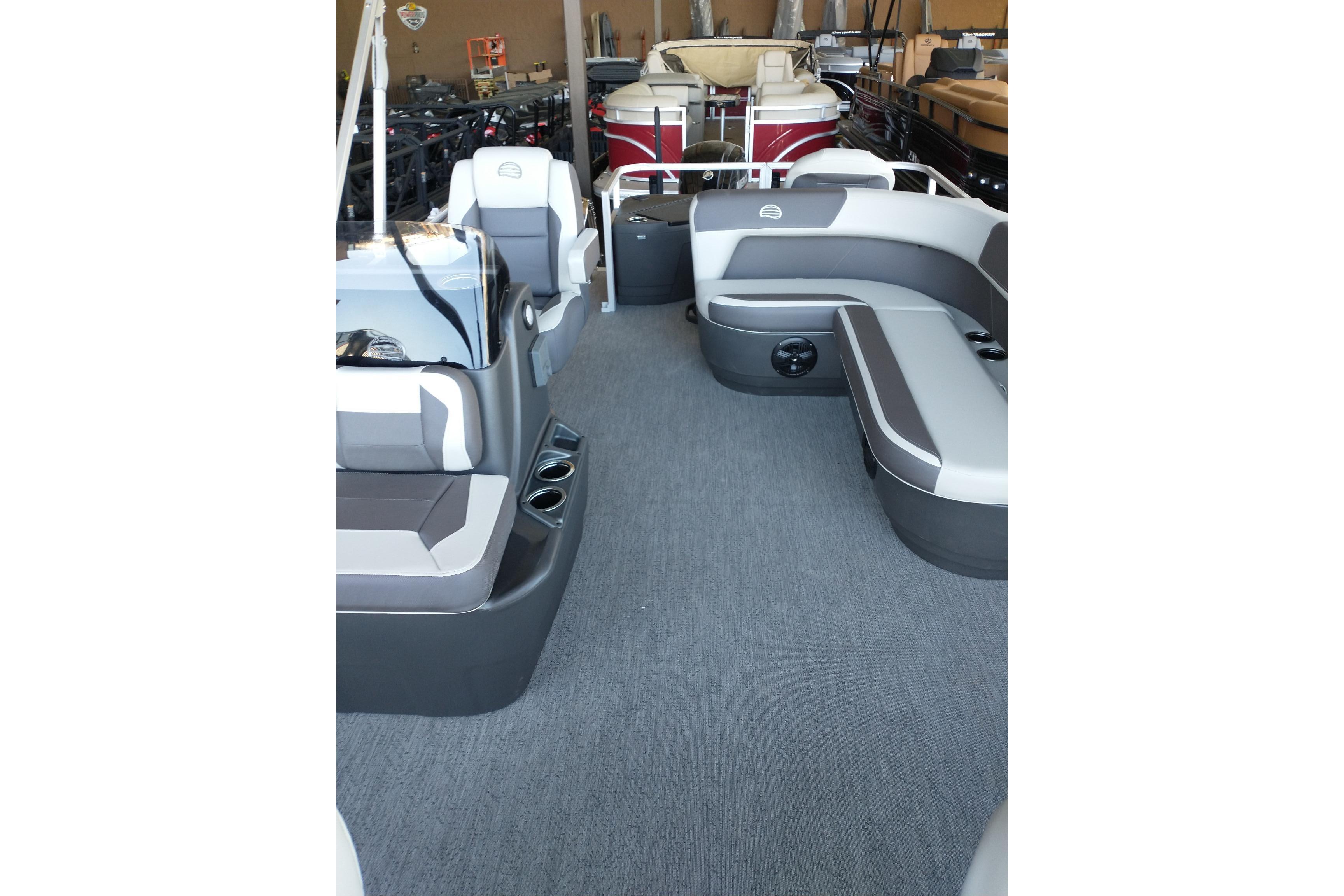 2026 Sun Tracker Bass Buggy 18 DLX interior with spacious seating and modern design.