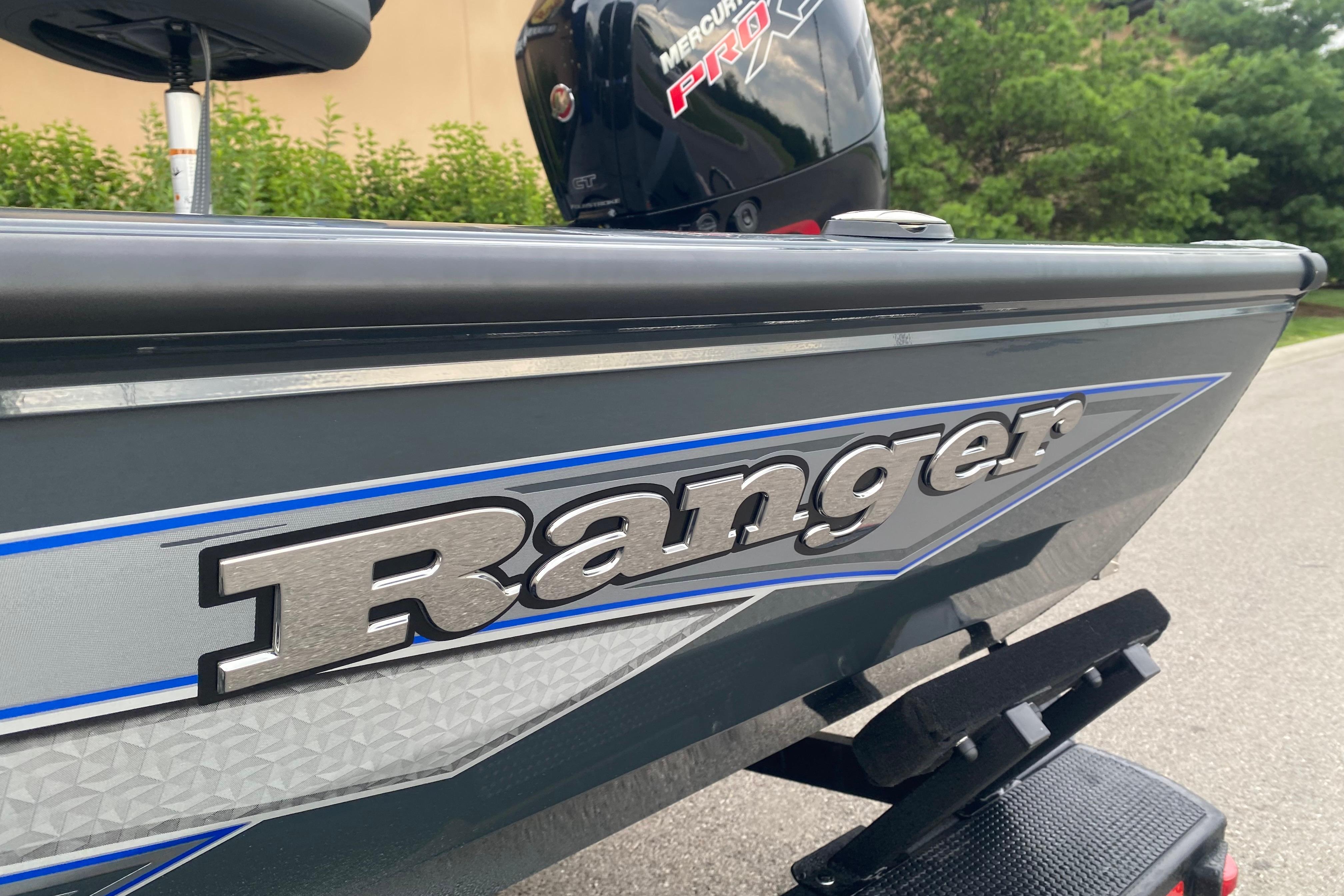 2026 Ranger RT188P boat with Mercury Pro motor, side view.
