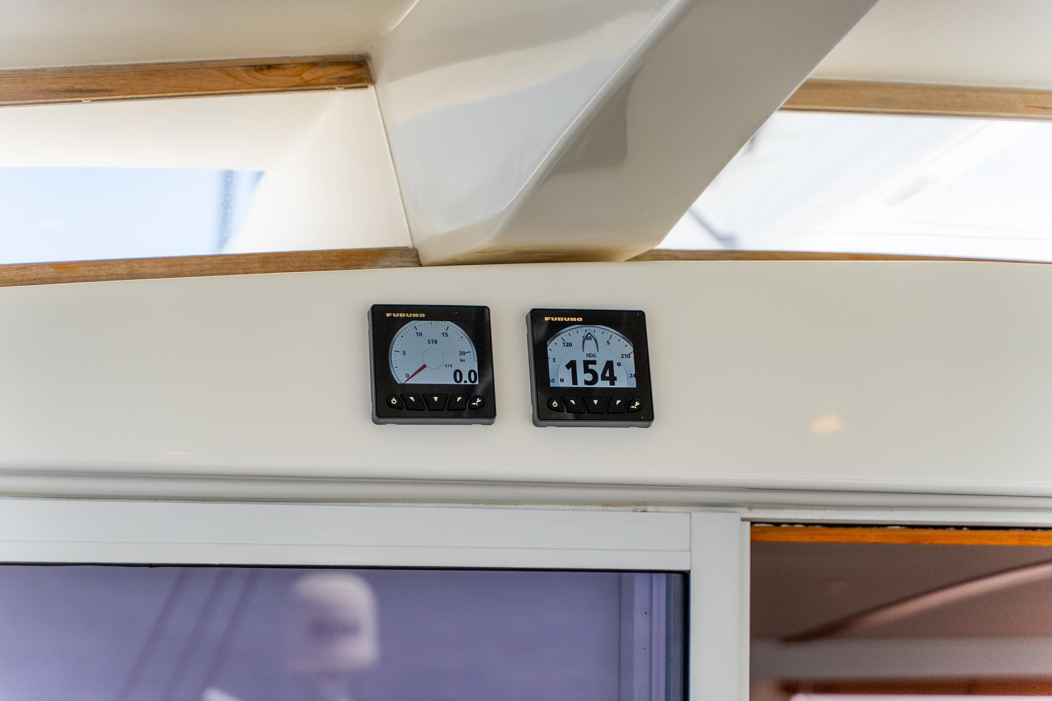 Catana 65 yacht interior with Furuno navigation instruments, 2009 model.