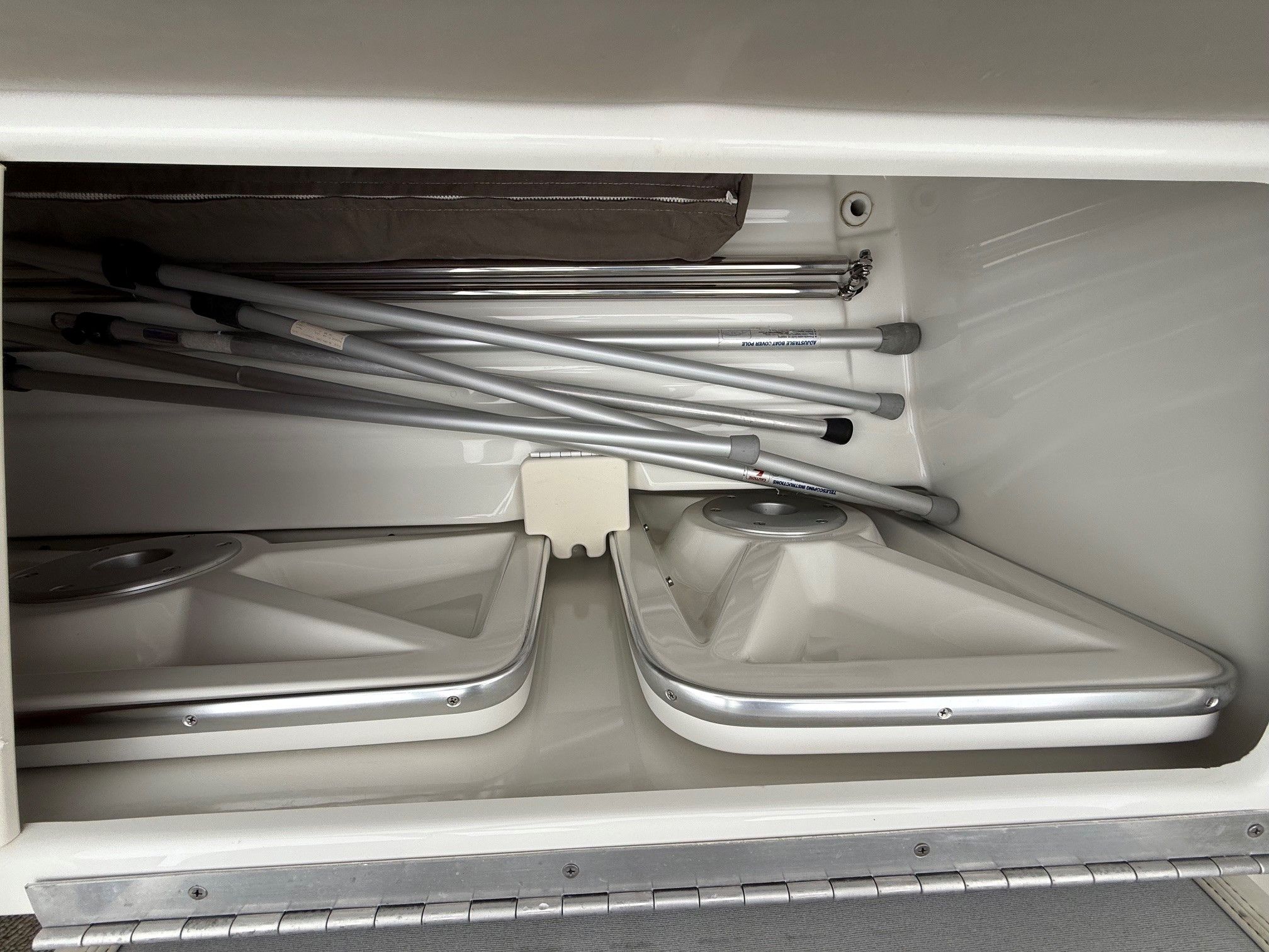 Storage compartment in 1998 Formula Thunderbird boat.