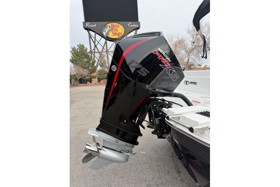 2026 Tahoe 1950 boat with Mercury Pro XS 175 outboard motor at Bass Pro Shops.