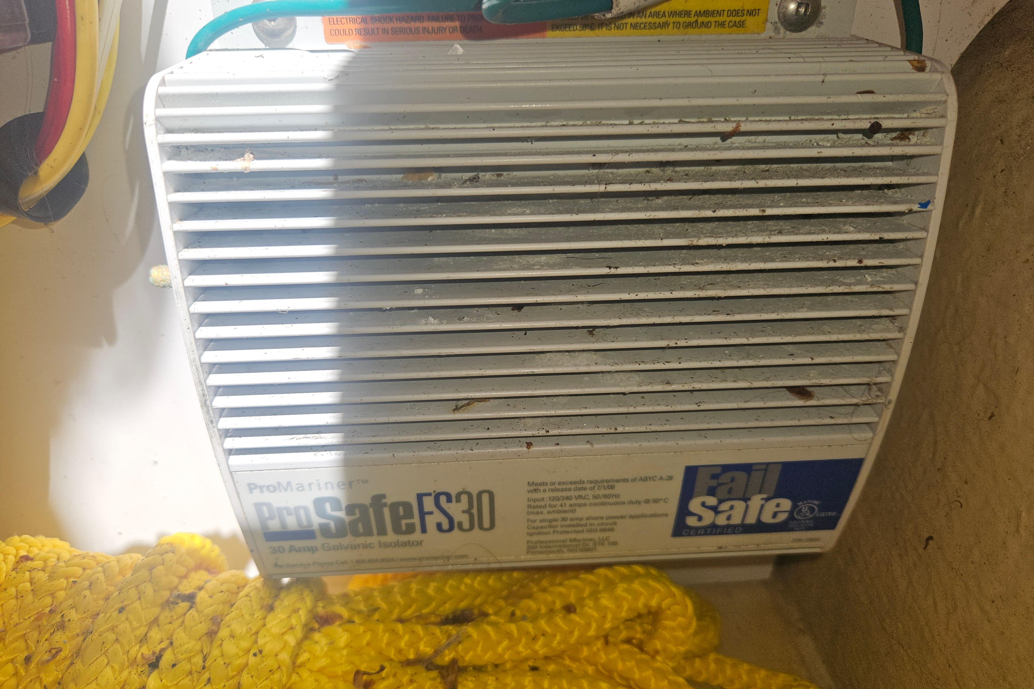 ProMariner ProSafe FS30 galvanic isolator on 2014 Ranger Tugs R-27 boat.