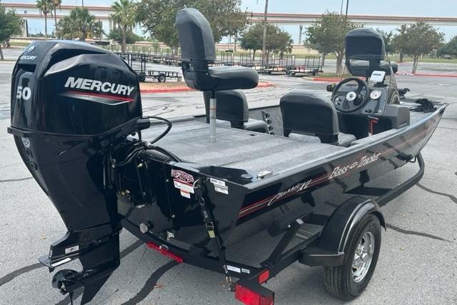 2026 Tracker Bass Tracker Classic XL boat with Mercury 50 engine in a parking lot.
