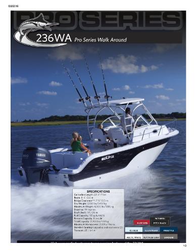 2008 Sea Fox 236WA Pro Series Walk Around boat on water with fishing rods.