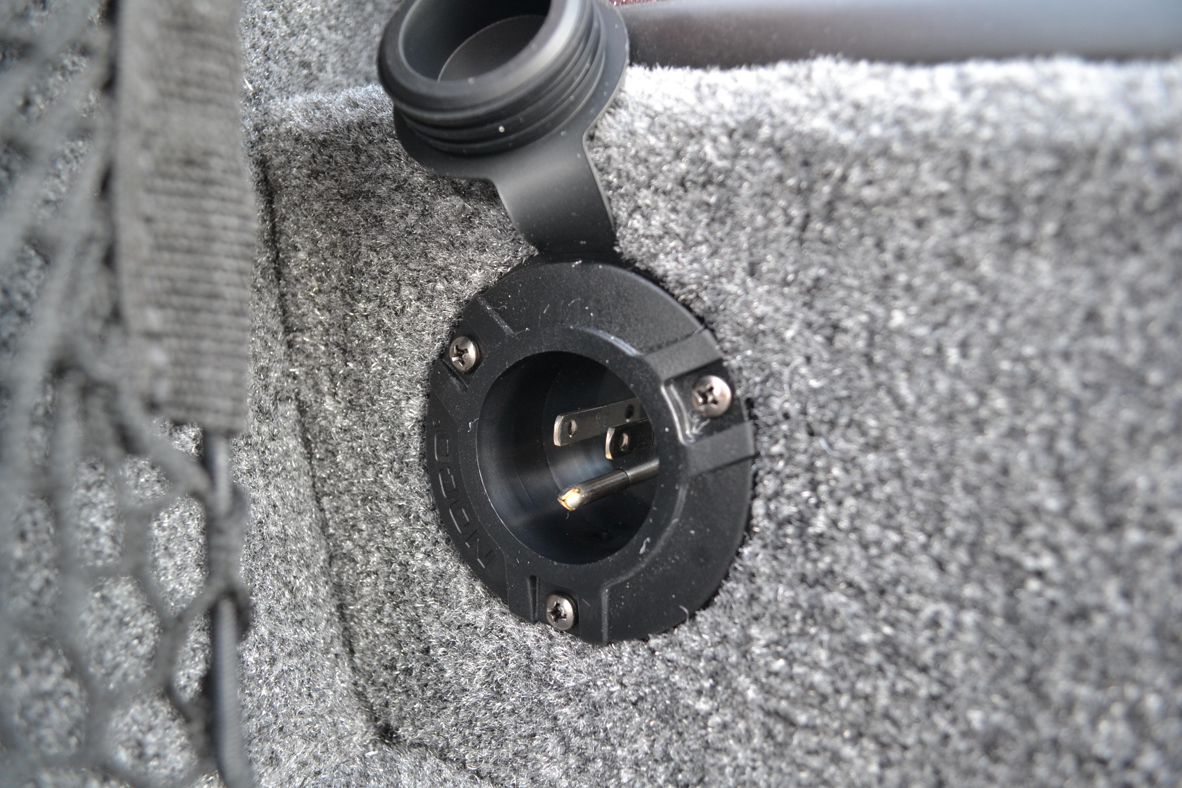 2026 Ranger VS1882SC Reata power outlet on carpeted surface.