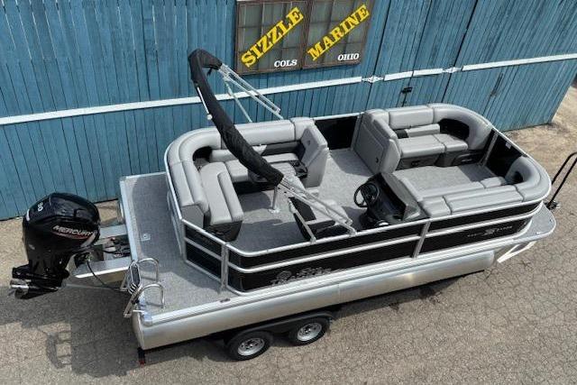 2026 Sun Tracker Party Barge 20 DLX pontoon boat at Sizzle Marine, Ohio.