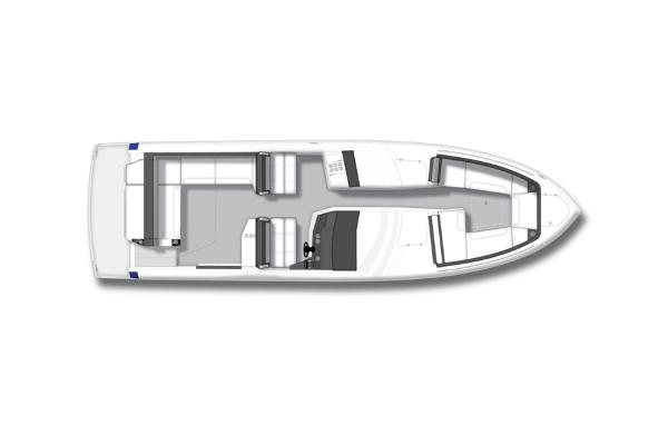 Manufacturer Provided Image: Top view of 2022 Monterey 378SS Super Sport boat layout.