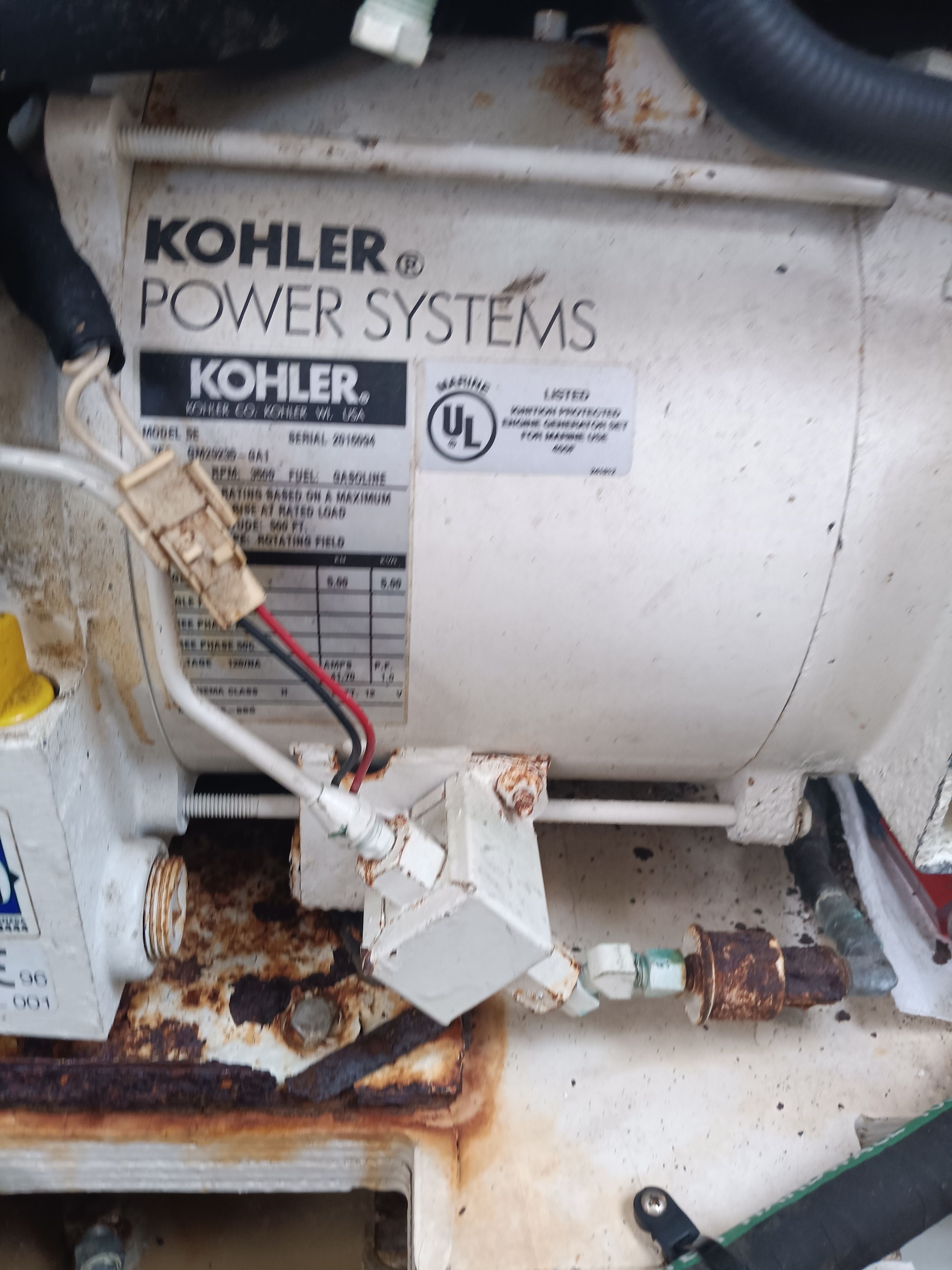 Kohler generator in a 2005 Sea Ray 260 DA Sundancer boat.