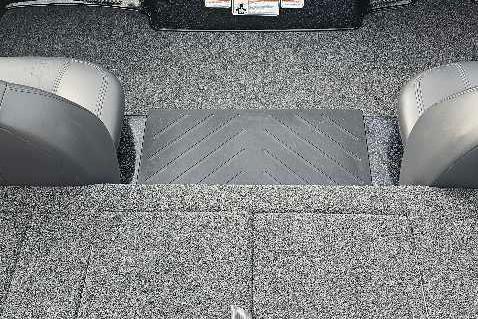 2026 Nitro Z17 boat interior with gray carpet and seating.