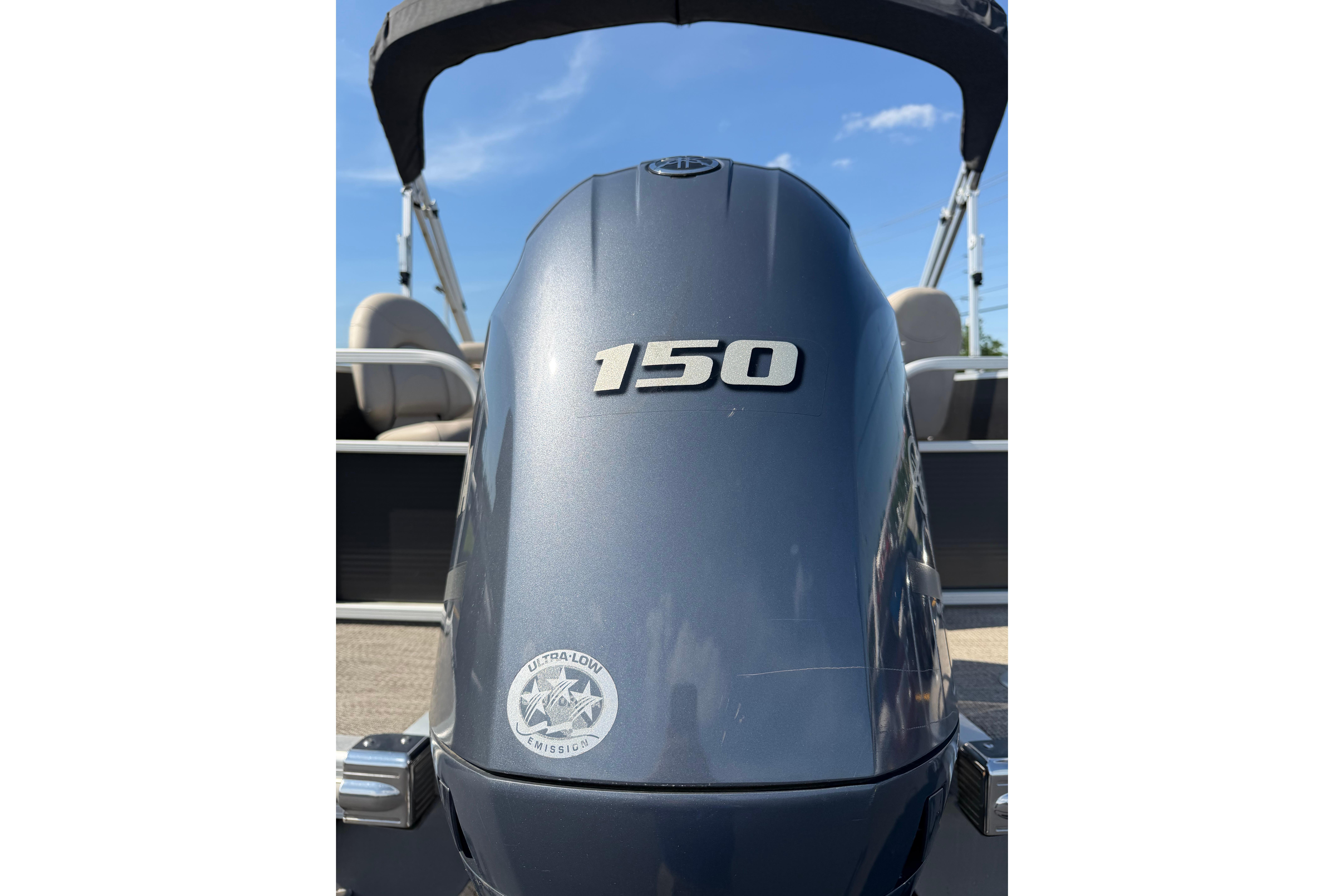 2018 Bennington 21 SF boat with 150 horsepower engine, ultra-low emission.