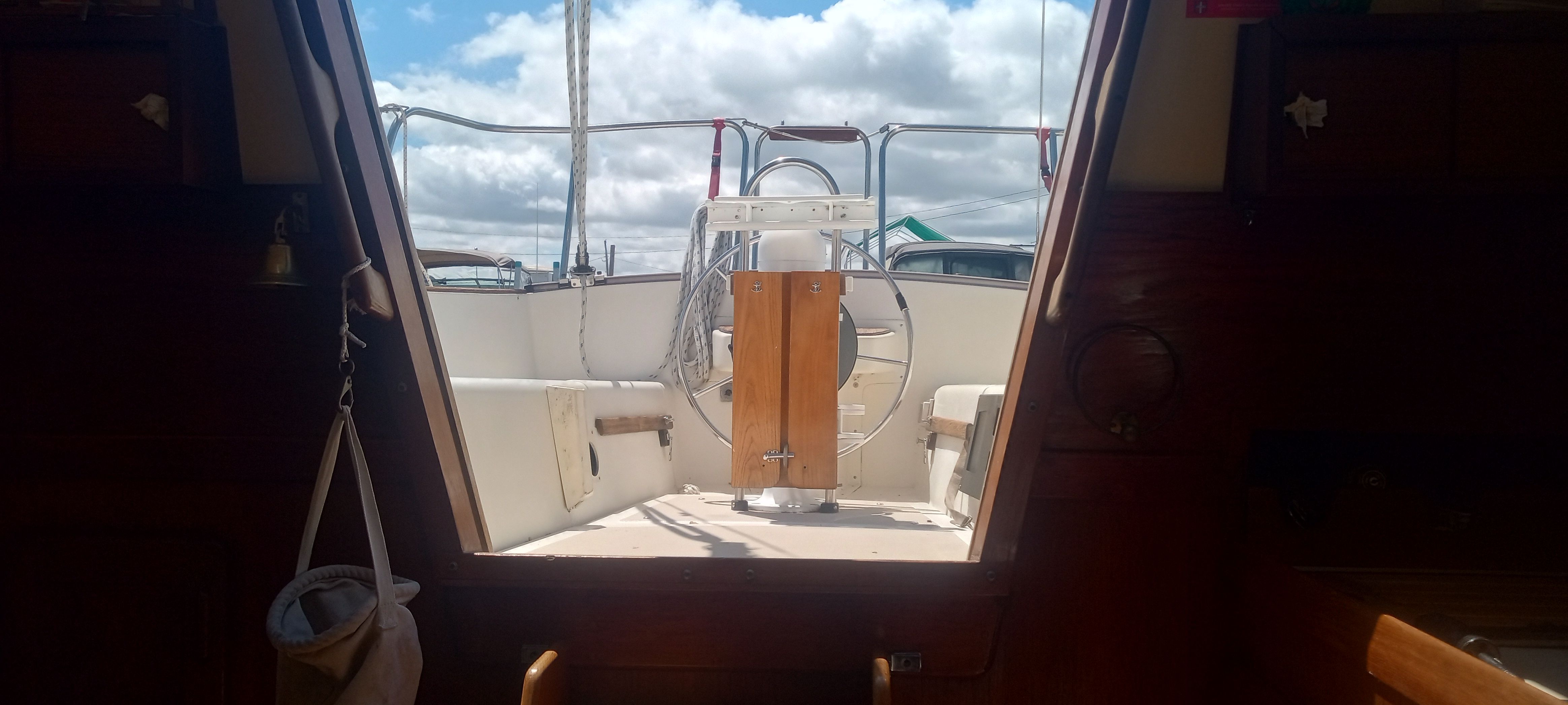 Interior view of a 1983 Island Packet MKII yacht.