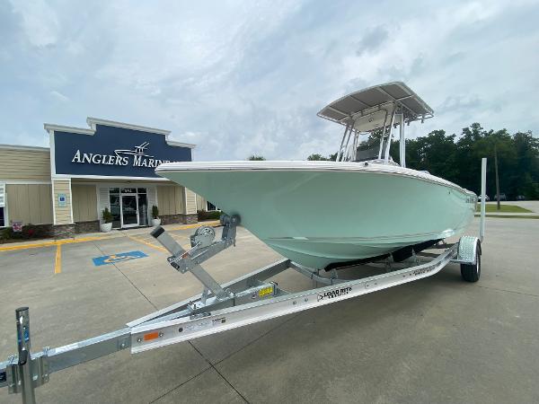 2024 Key West 203 FS boat on trailer at Anglers Marine dealership.
