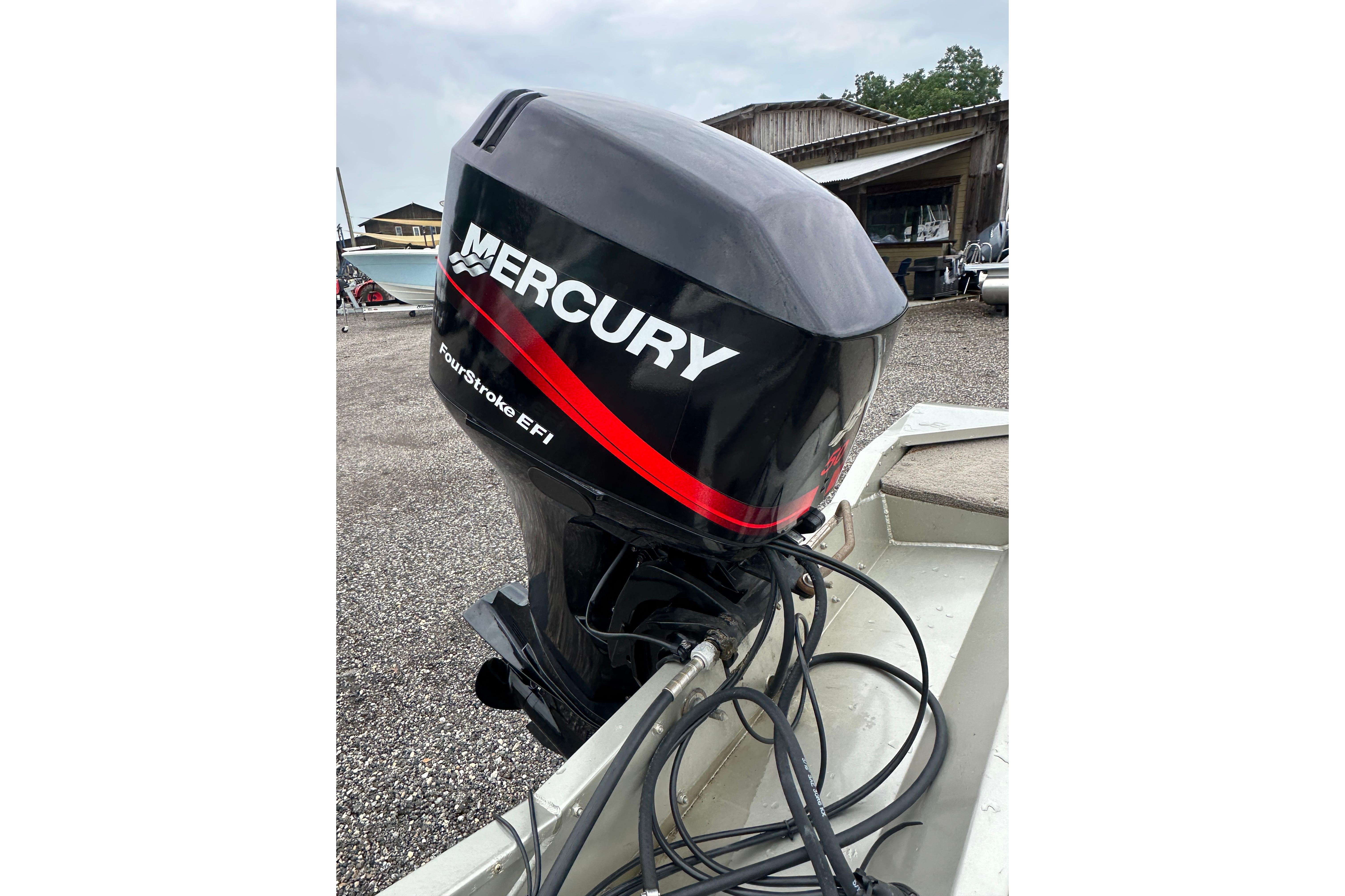Mercury FourStroke EFI outboard motor on a 2002 Fisher 1710 boat.