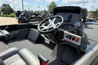 2026 Nitro Z19 XL boat interior with steering wheel and control panel.